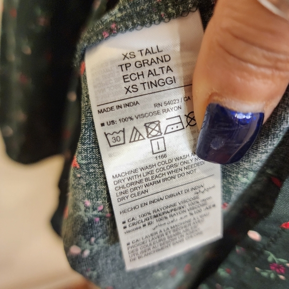 Old Navy Floral Green Wrap Long Sleeves Dress NWT - Picture 12 of 14